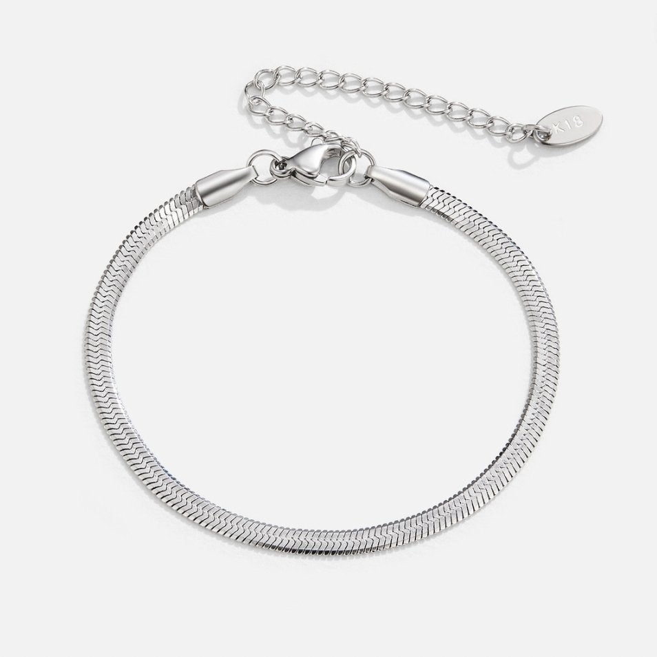 SARYA SNAKE CHAIN SILVER BRACELET