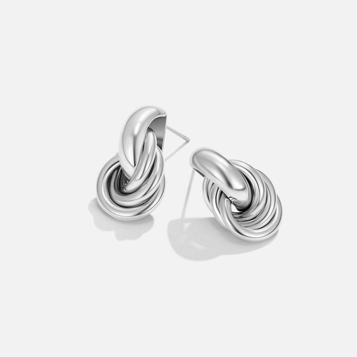 SOFIA TWISTED SILVER HOOP EARRINGS