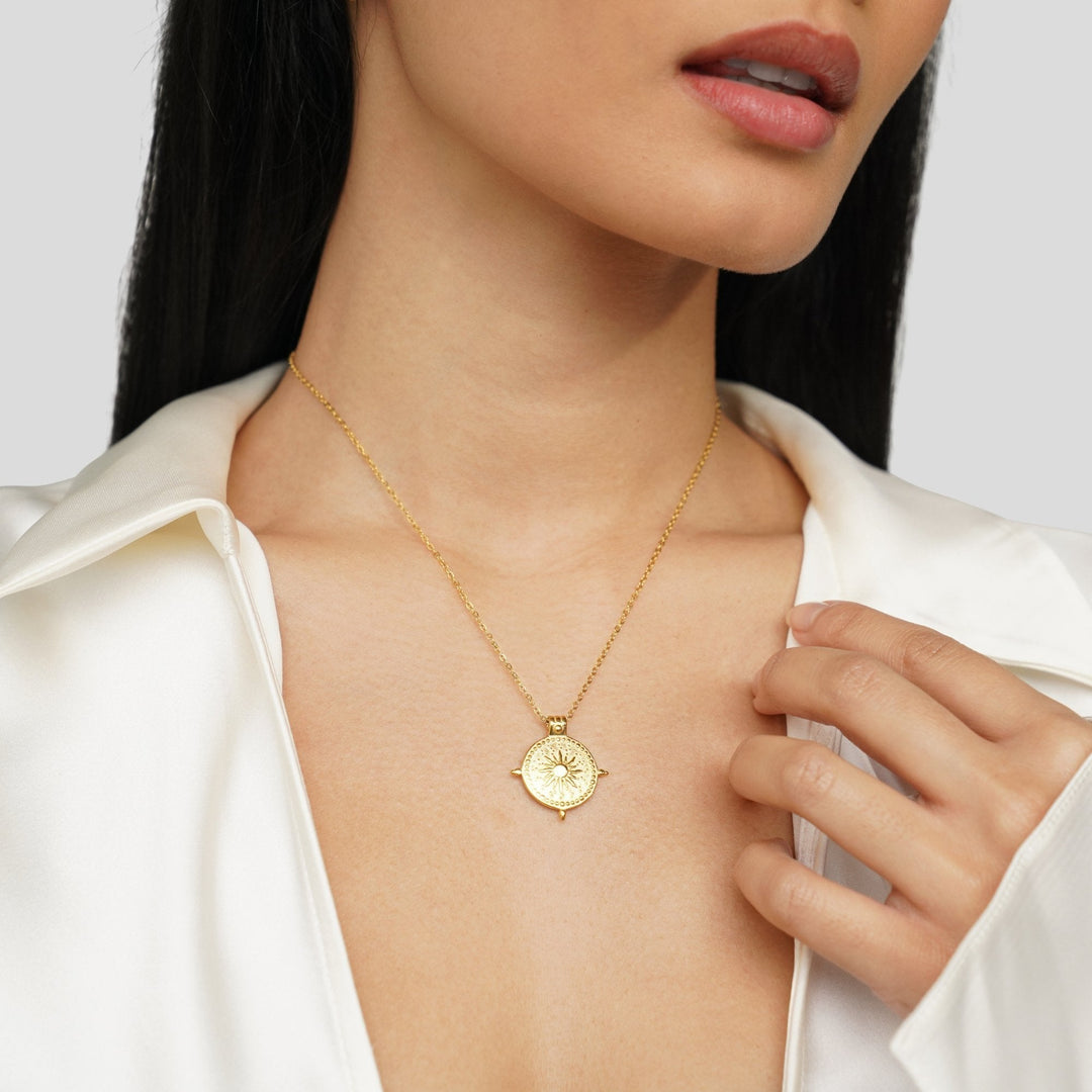 Sommer-Sonnenwende Gold Halskette