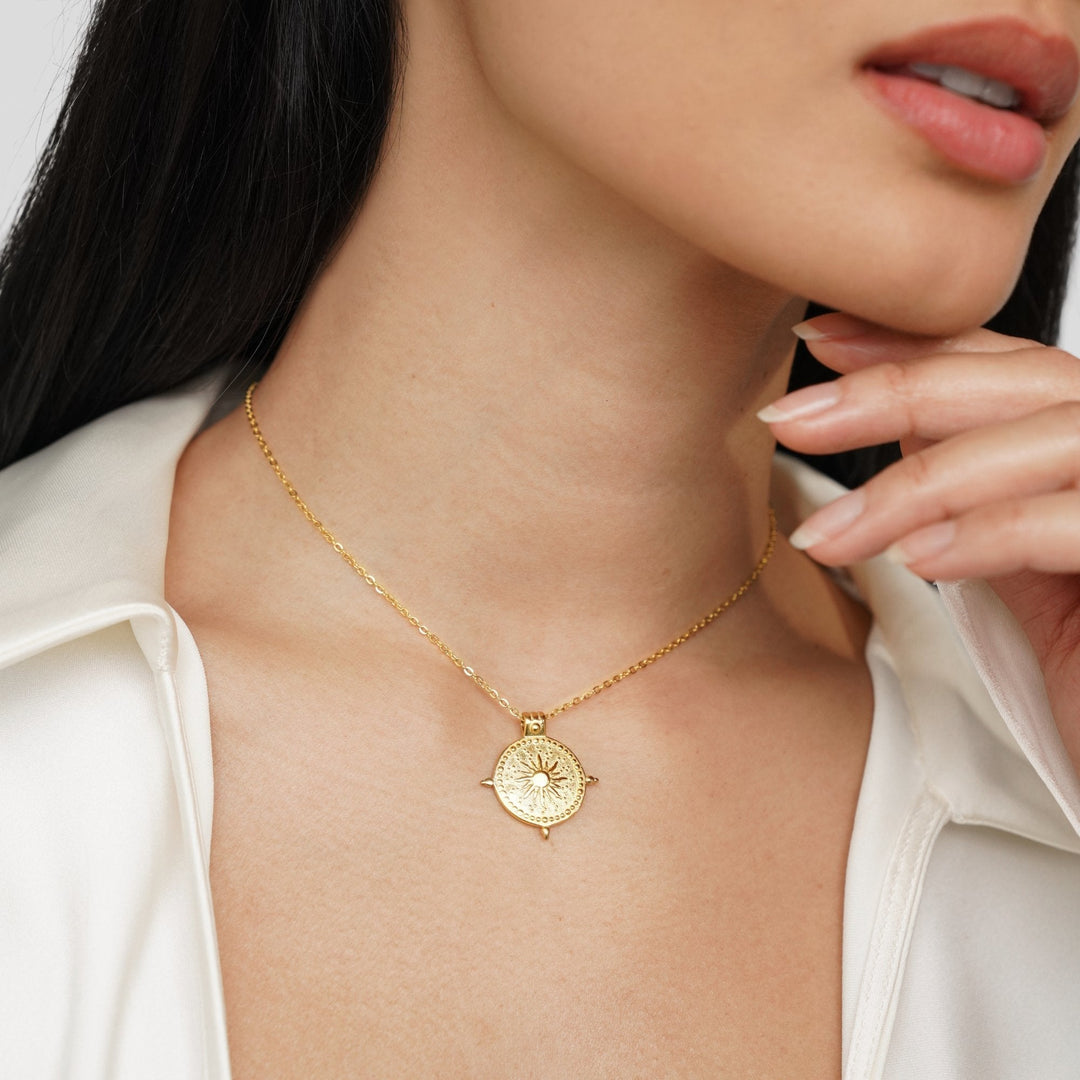 Sommer-Sonnenwende Gold Halskette