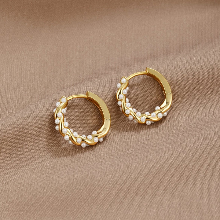 VALE PEARL HOOP EARRINGS