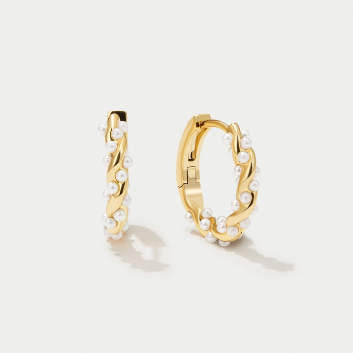 VALE PEARL HOOP EARRINGS