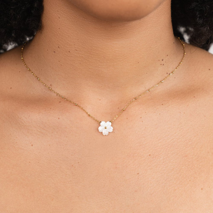 Weißes Blütenblumen-Halsband