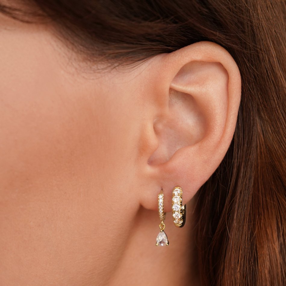 PREMIUM CRYSTAL GOLD EARRINGS