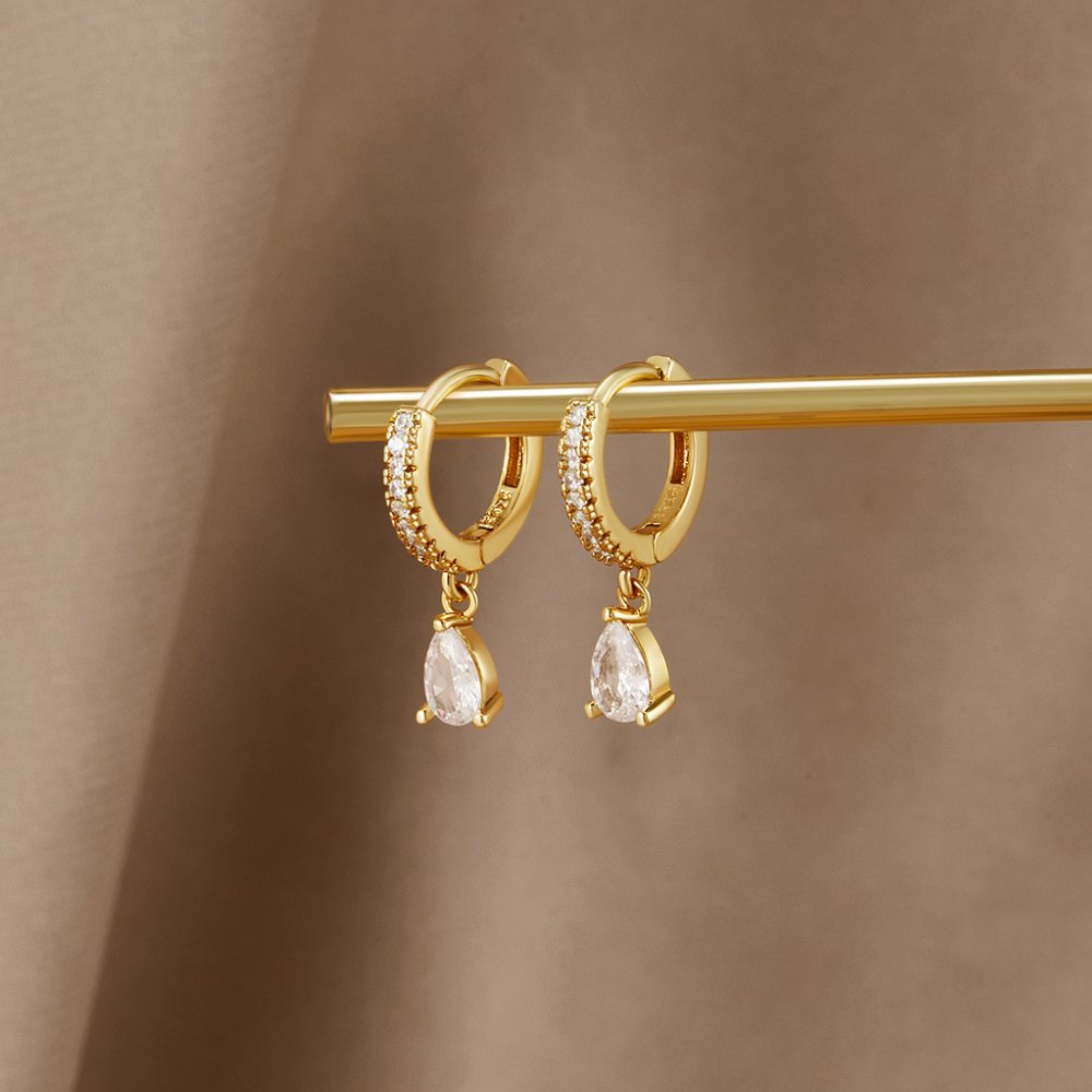 PREMIUM CRYSTAL GOLD EARRINGS