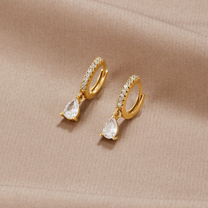 PREMIUM CRYSTAL GOLD EARRINGS